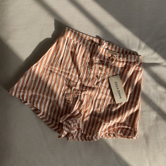 Zulu & zephyr beach shorts in rust stripe - Picture 3 of 4